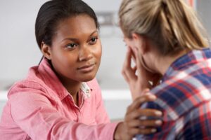 counselor and client who represents someone in depression therapy in Savannah, GA