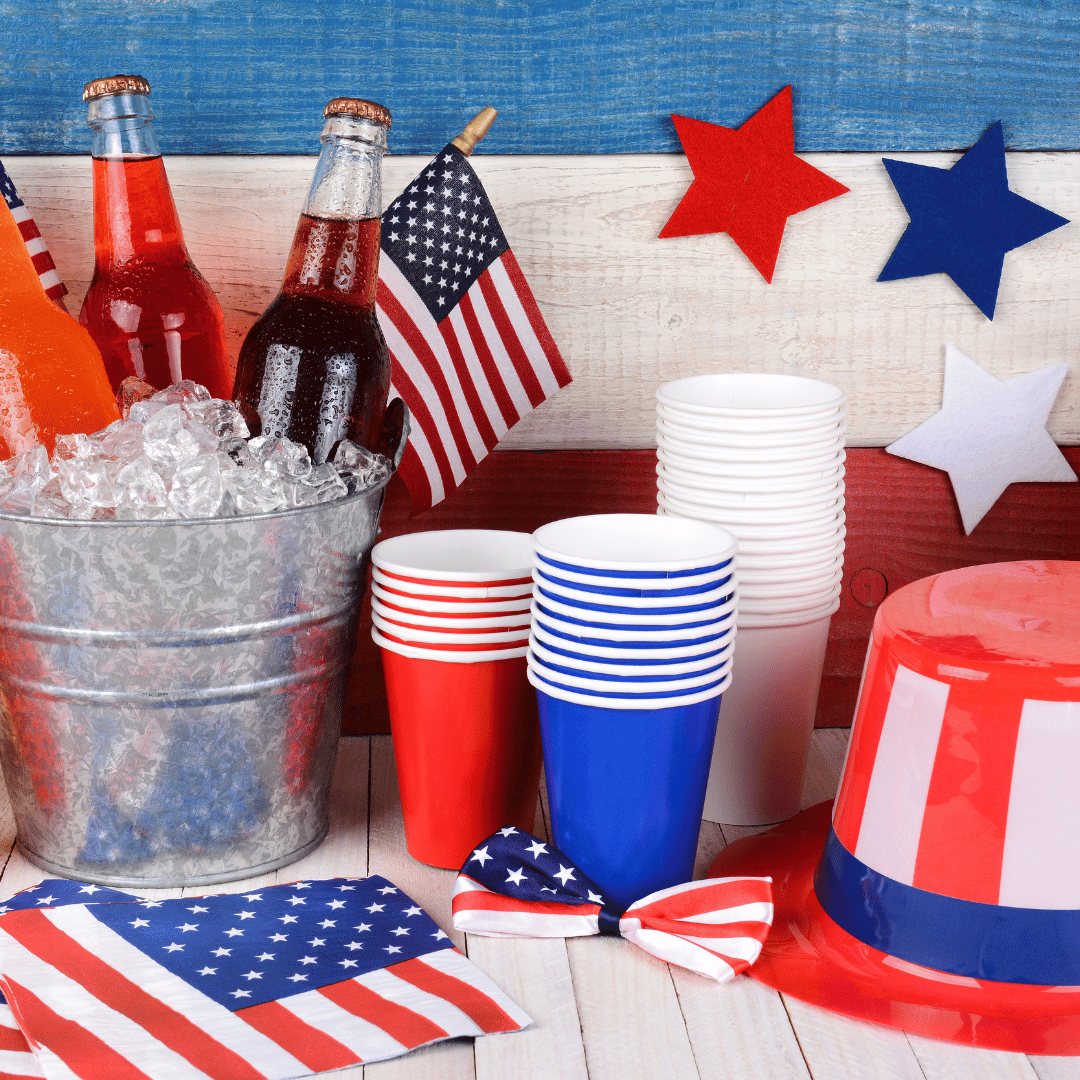 A festive july party celebration with cups for drinking, This photo could represent summer celebrations with alcohol and drinking issues that therapists in Savannah, GA can offer support with. Learn more by searching for a counselor near me to learn more about Savannah counseling today.